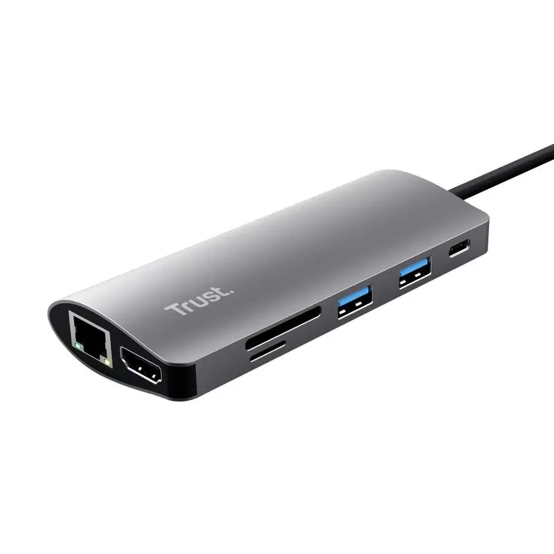 Hub USB Trust Dalyx 7w1 USB-C Szary