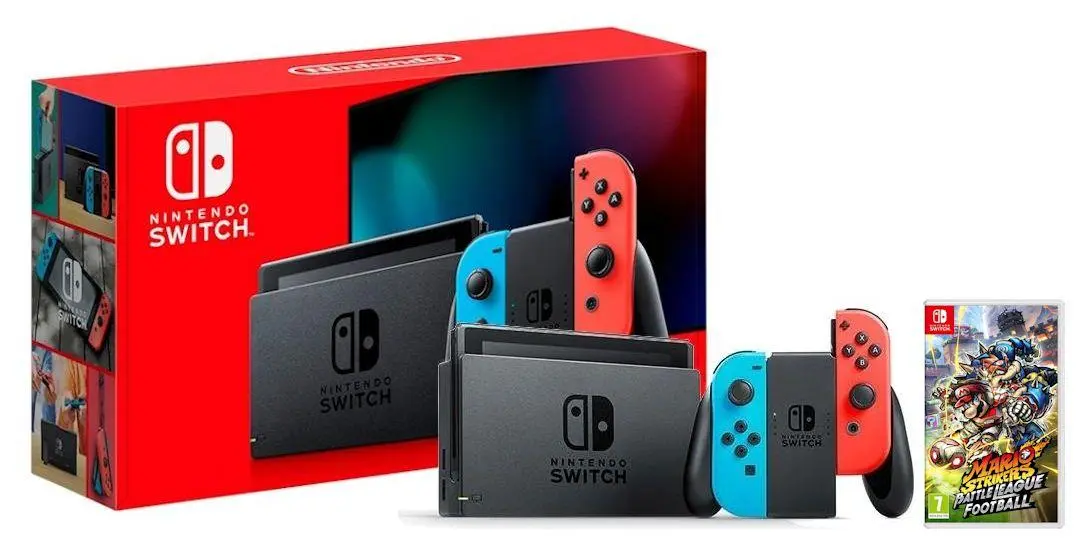 Konsola Nintendo Switch Joy-Con v2 Czerwono-niebieski + Mario Strikers Battle League Football