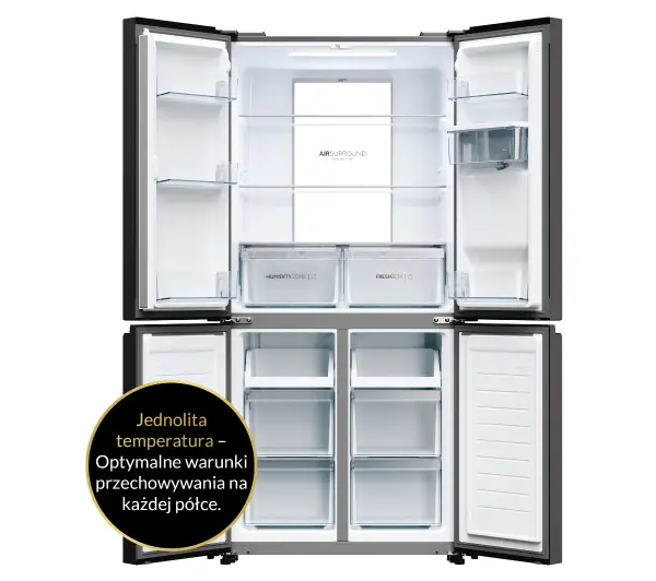Haier Seria 7 HCR7818DWPT Pełny No Frost 181,5cm Dystrybutor wody Zdalne sterowanie Czarny łupkowy - Kup na Raty - RRSO 0%