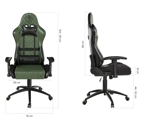 Cobra Draco CRF194 Gamingowy do 130kg Skóra ECO Zielono-czarny - Kup na Raty - RRSO 0%