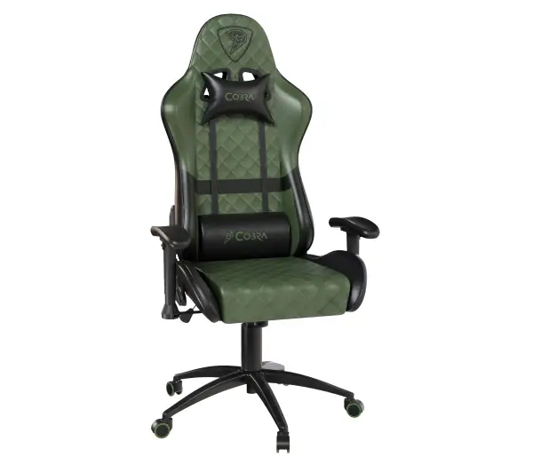 Cobra Draco CRF194 Gamingowy do 130kg Skóra ECO Zielono-czarny - Kup na Raty - RRSO 0%