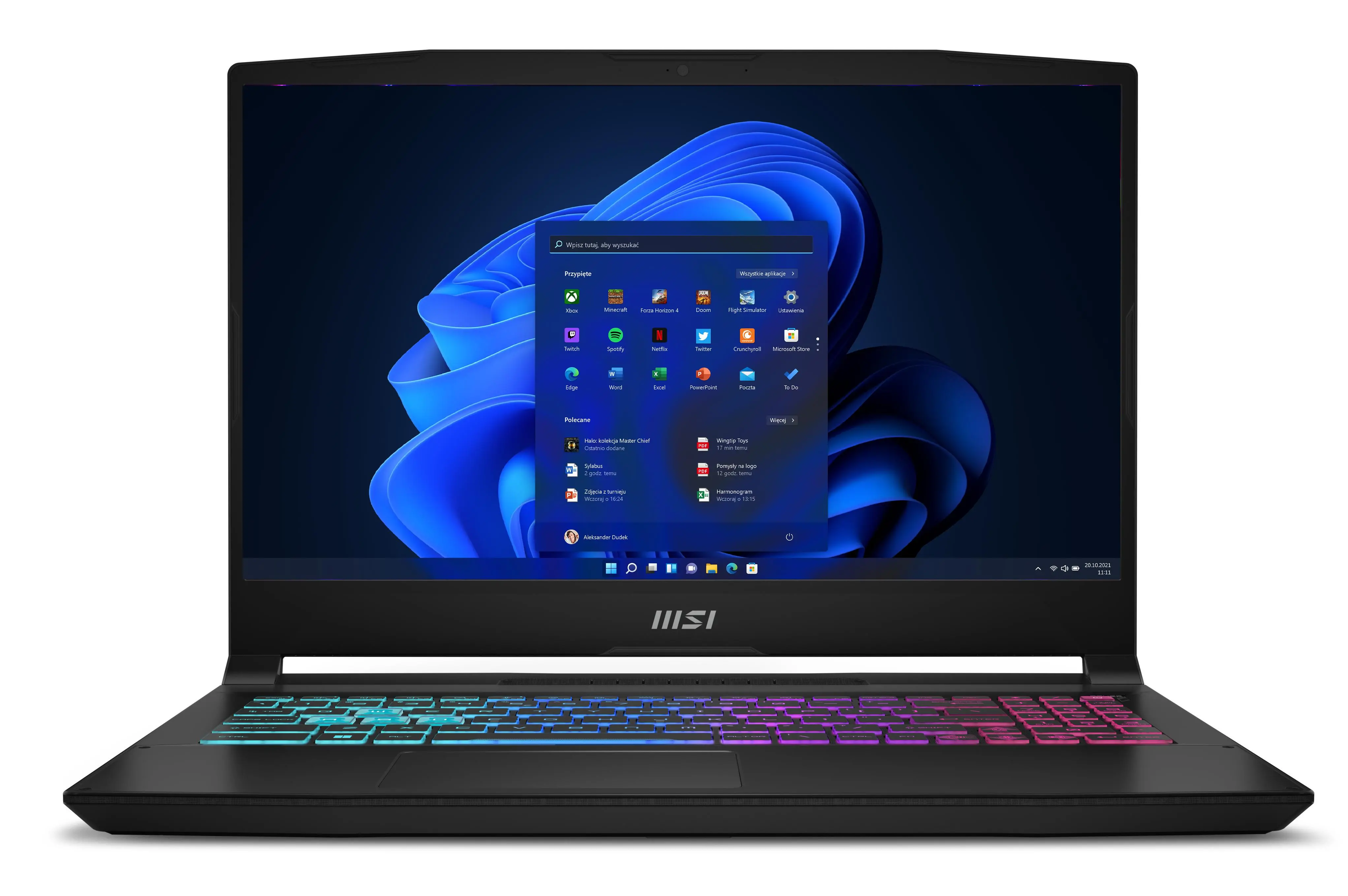 Laptop gamingowy MSI Katana 15 B13VFK-2041PL 15,6" 144Hz i7-13620H 16GB RAM 1TB Dysk SSD RTX4060 DLSS3 Win11 Czarny