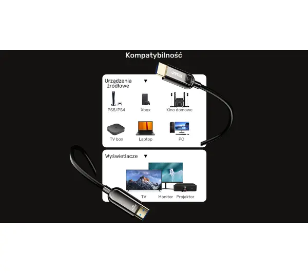 Unitek C11085GY01-15M HDMI 2.1 AOC 8K 120Hz 15m - Kup na Raty - RRSO 0%