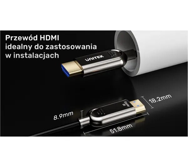Unitek C11085GY01-15M HDMI 2.1 AOC 8K 120Hz 15m - Kup na Raty - RRSO 0%