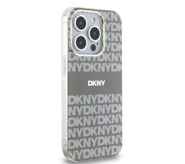 DKNY IML Mono & Stripe MagSafe do iPhone 15 Pro Beżowy