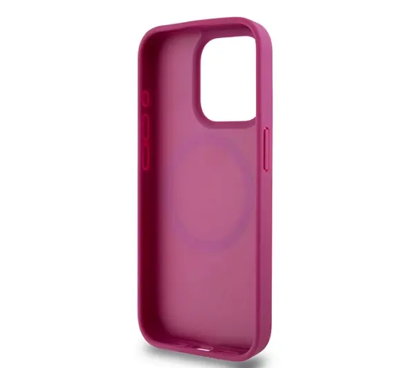 DKNY Leather Monogram Pattern Metal Logo MagSafe do iPhone 15 Pro Różowy 