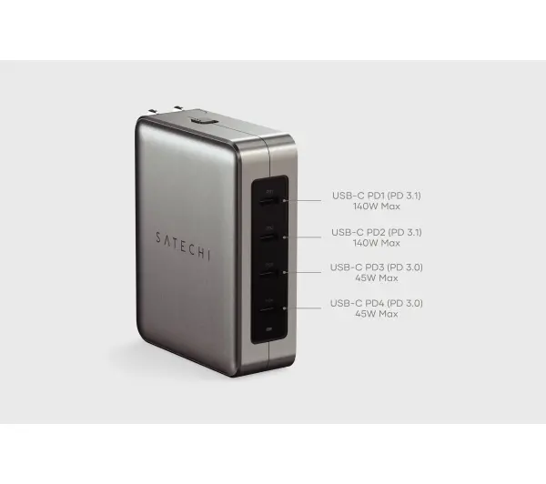 Satechi ST-W145GTM 145W USB-C 4-Port GaN Travel Charger - Kup na Raty - RRSO 0%