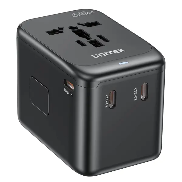 Ładowarka podróżna Unitek P1122ABK01 EU/US/UK/AUS PowerDelivery 65W