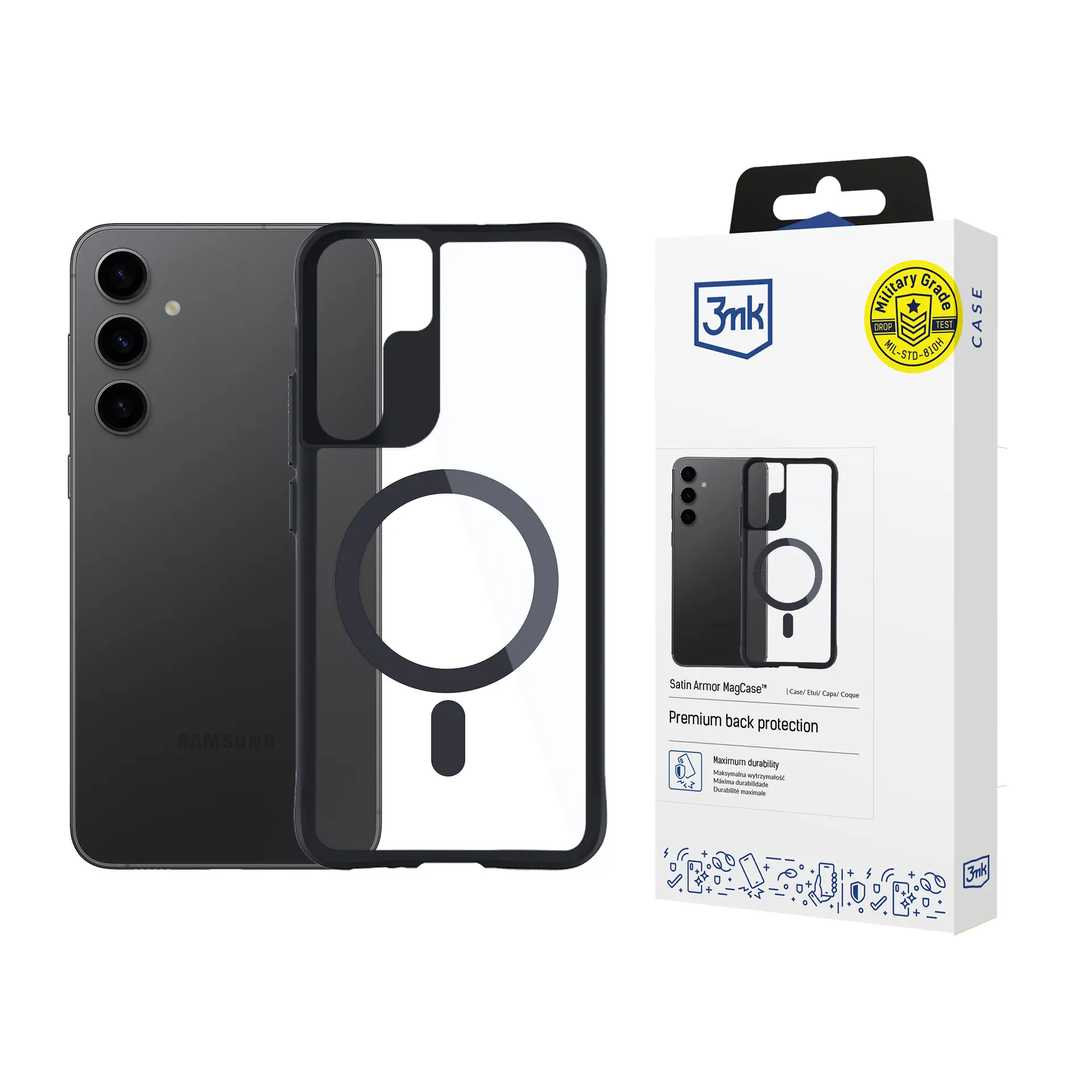Etui 3mk Satin Armor MagCase do Samsung Galaxy S24 Czarny