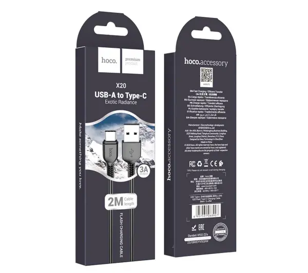 Hoco Flash X20 USB do USB-C 2m Czarny
