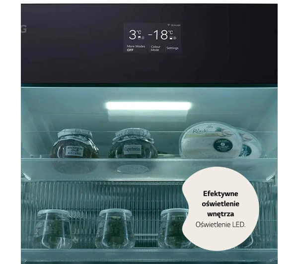 LG MoodUP InstaView GBG719MDNN Funkcje AI Pełny No Frost 187cm Komora świeżości Zdalne sterowanie Zmienny kolor frontu - TRZECI -55%, ALBO 5-TY ZA 1ZŁ - Kup na Raty - RRSO 0%