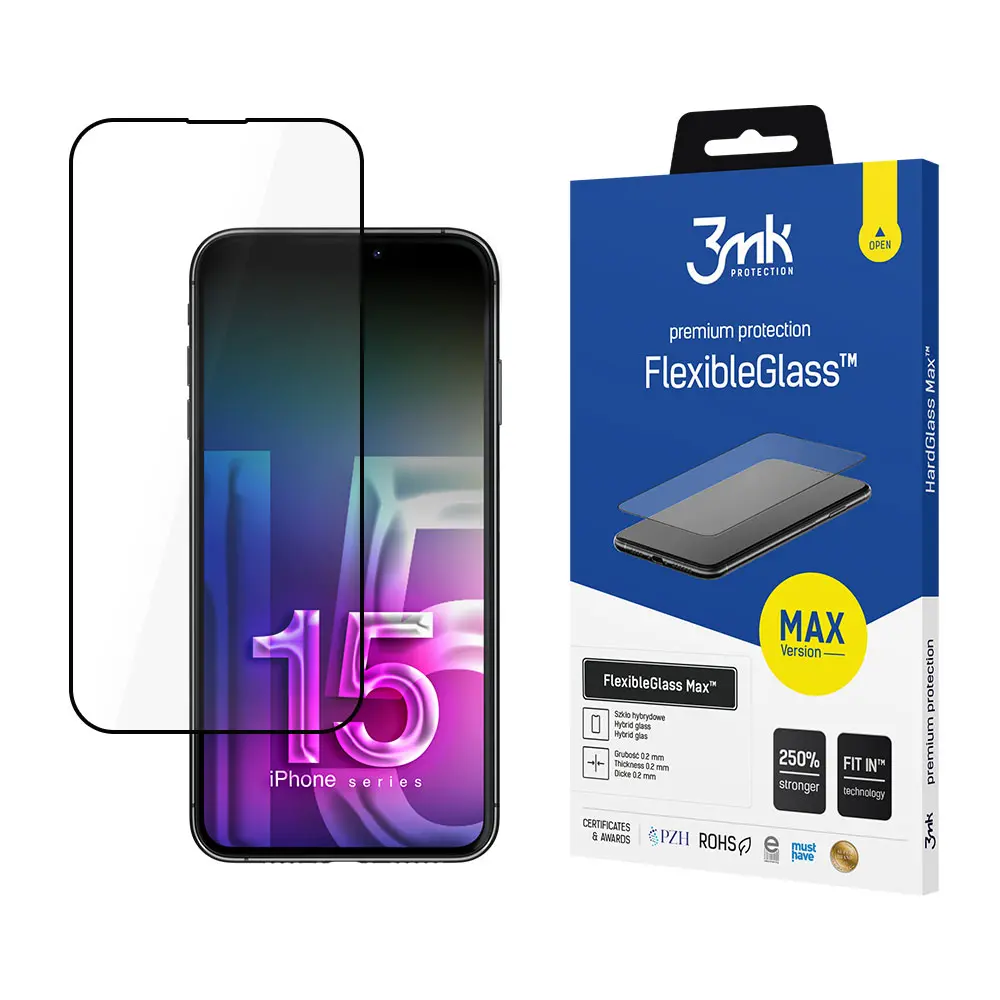 Szkło hybrydowe 3mk FlexibleGlass Max do Apple iPhone 15 Plus