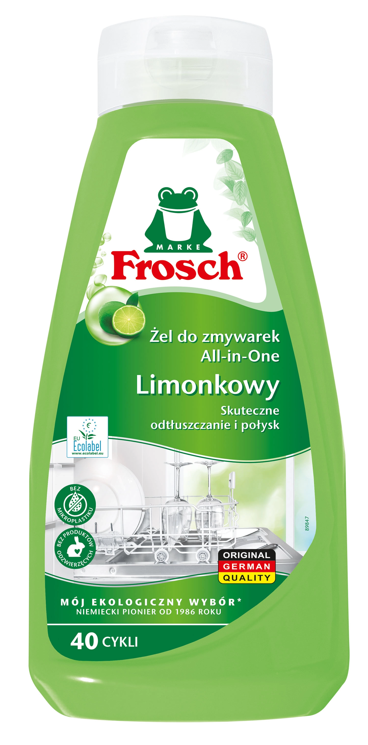 Żel do zmywarki Frosch limonkowy 40 cykli 650ml
