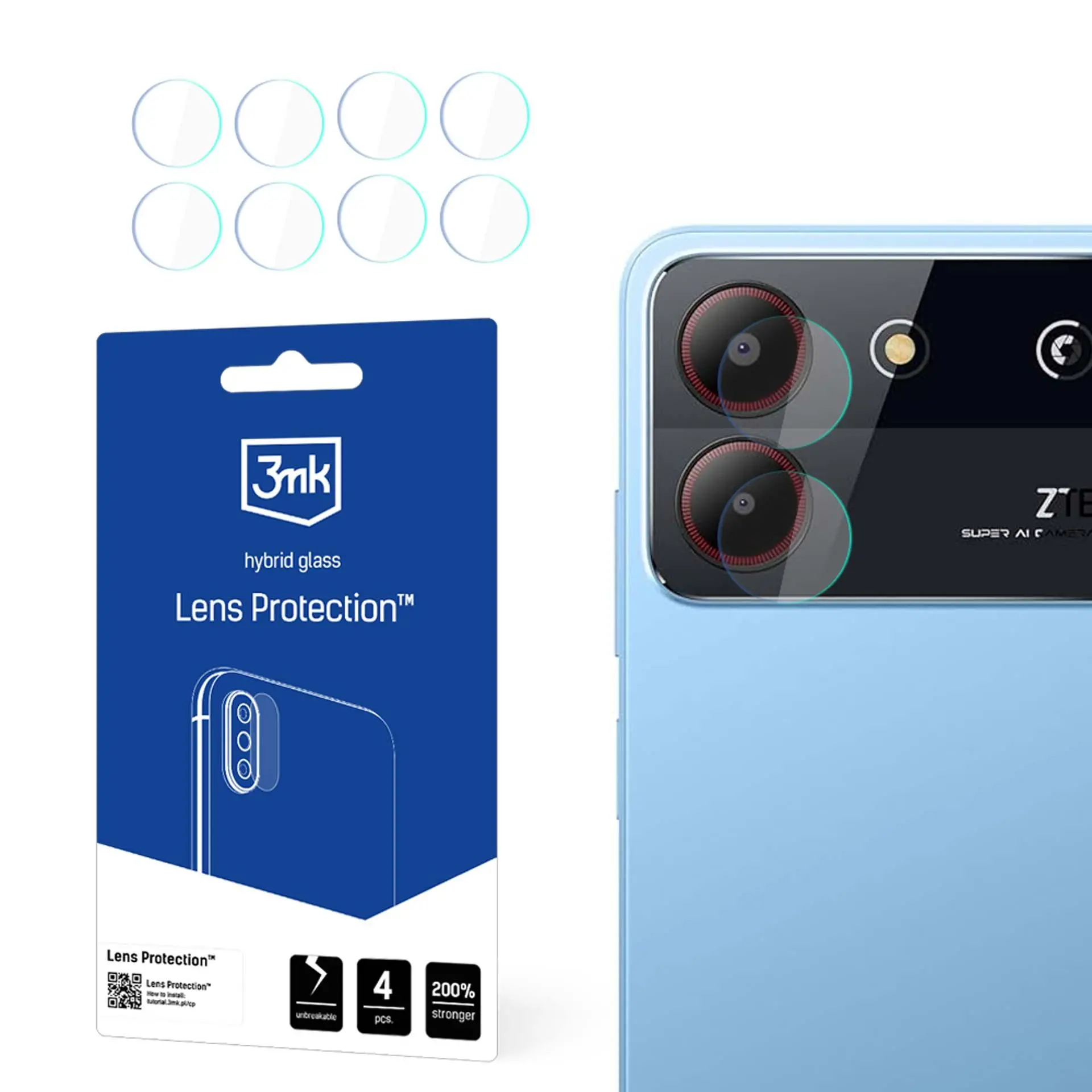 Szkło hybrydowe 3mk Lens Protection do ZTE Blade A54