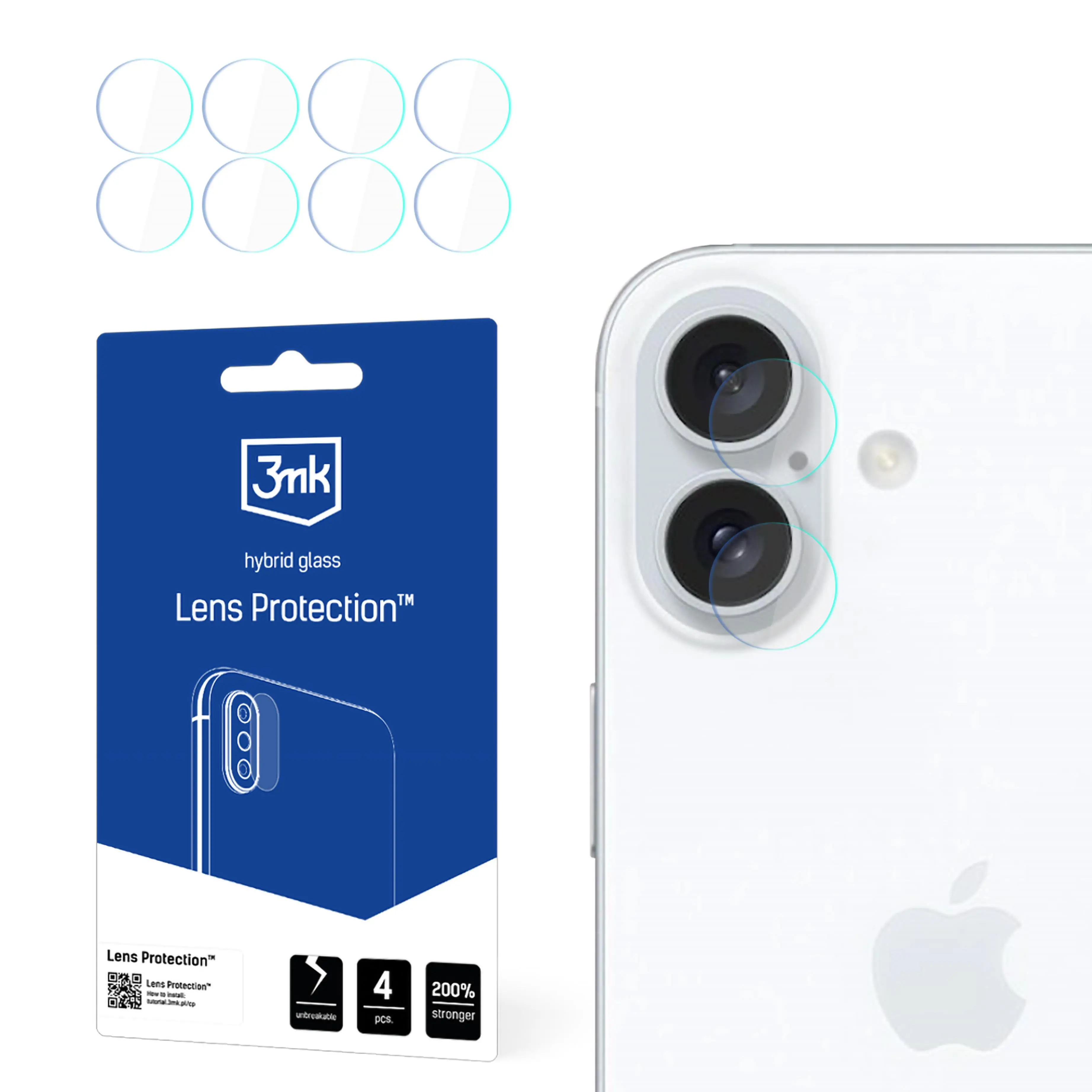 Szkło hybrydowe 3mk Lens Protection do iPhone16 Plus