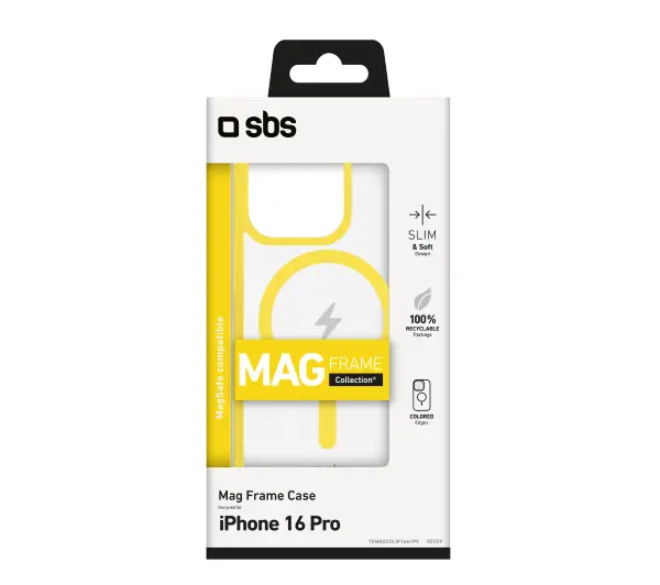 SBS Mag Frame TEMAGCOLIP1661PY do iPhone 16 Pro Żółty
