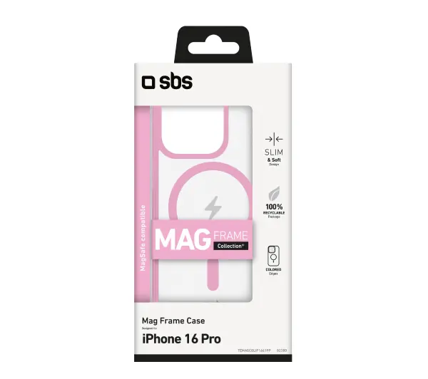 SBS Mag Frame TEMAGCOLIP1661PP do iPhone 16 Pro Różowy