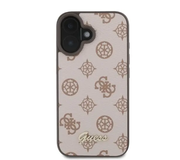 Guess Peony Script MagSafe do iPhone 16 Brązowy