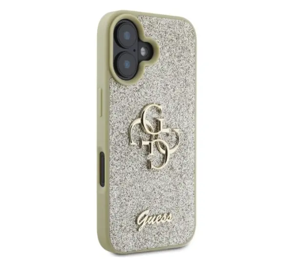 Guess Fixed Glitter Big 4G do iPhone 16 Złoty