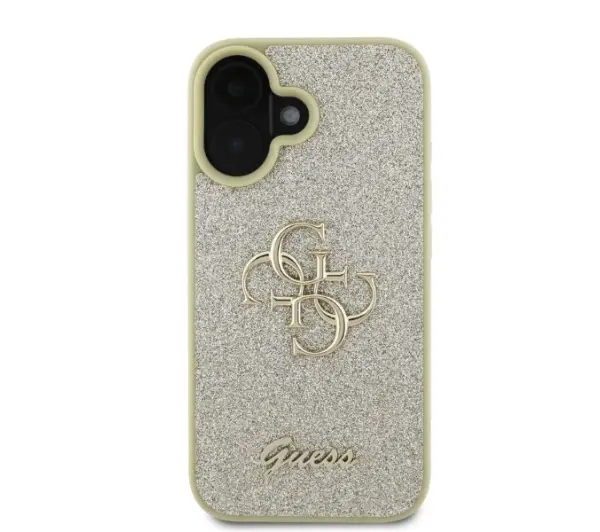 Guess Fixed Glitter Big 4G do iPhone 16 Złoty