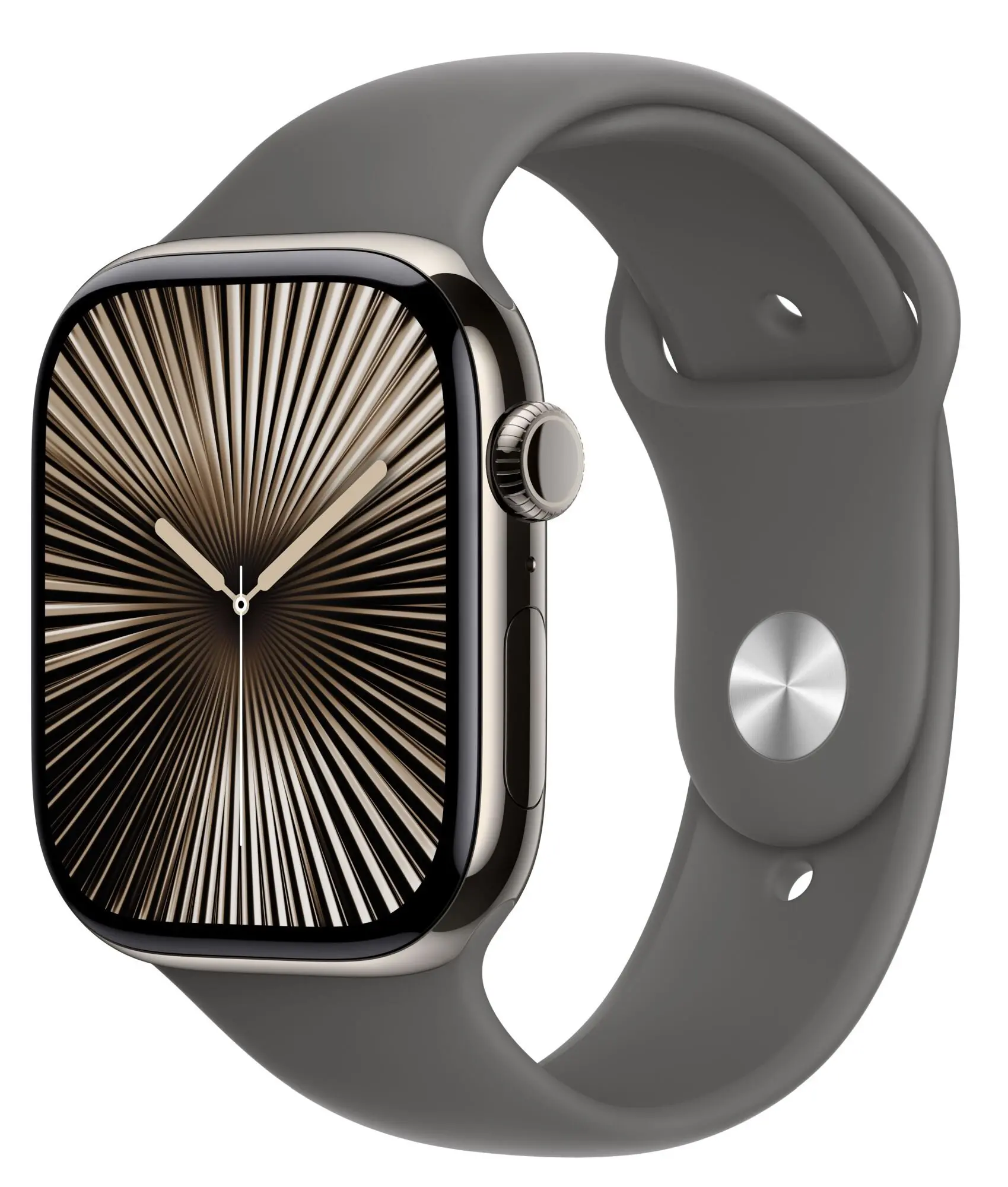 Apple Watch Series 10 GPS AI + Cellular AI 46mm z tytanu w kolorze naturalnym pasek sportowy górska szarość S/M