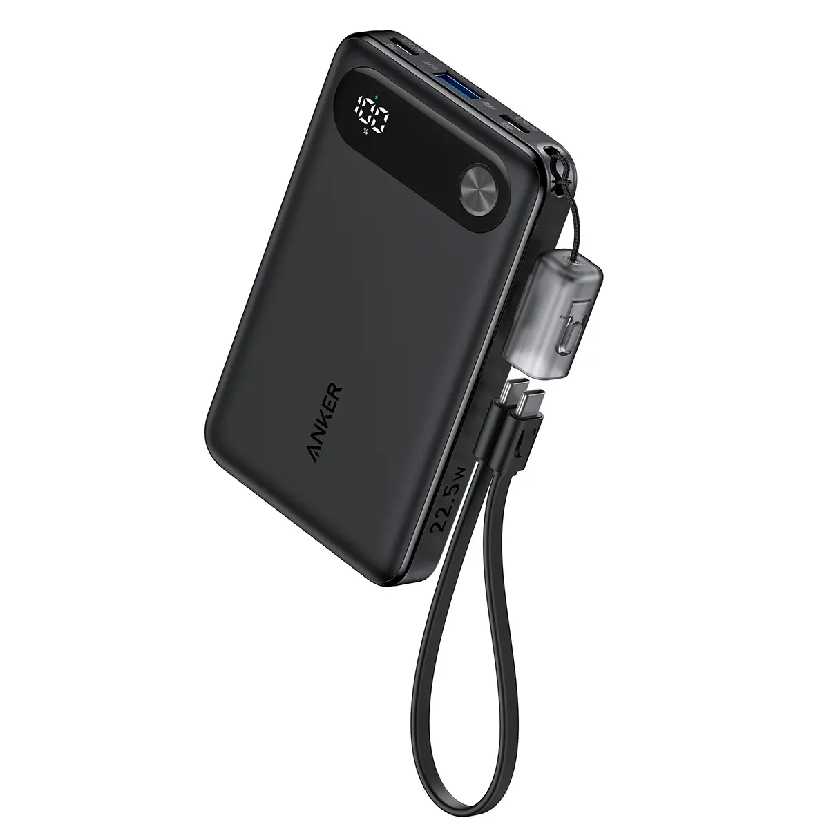 Powerbank Anker Powercore (A1257G11) 10000mAH PD 22.5W Wbudowany kabel USB-C Czarny