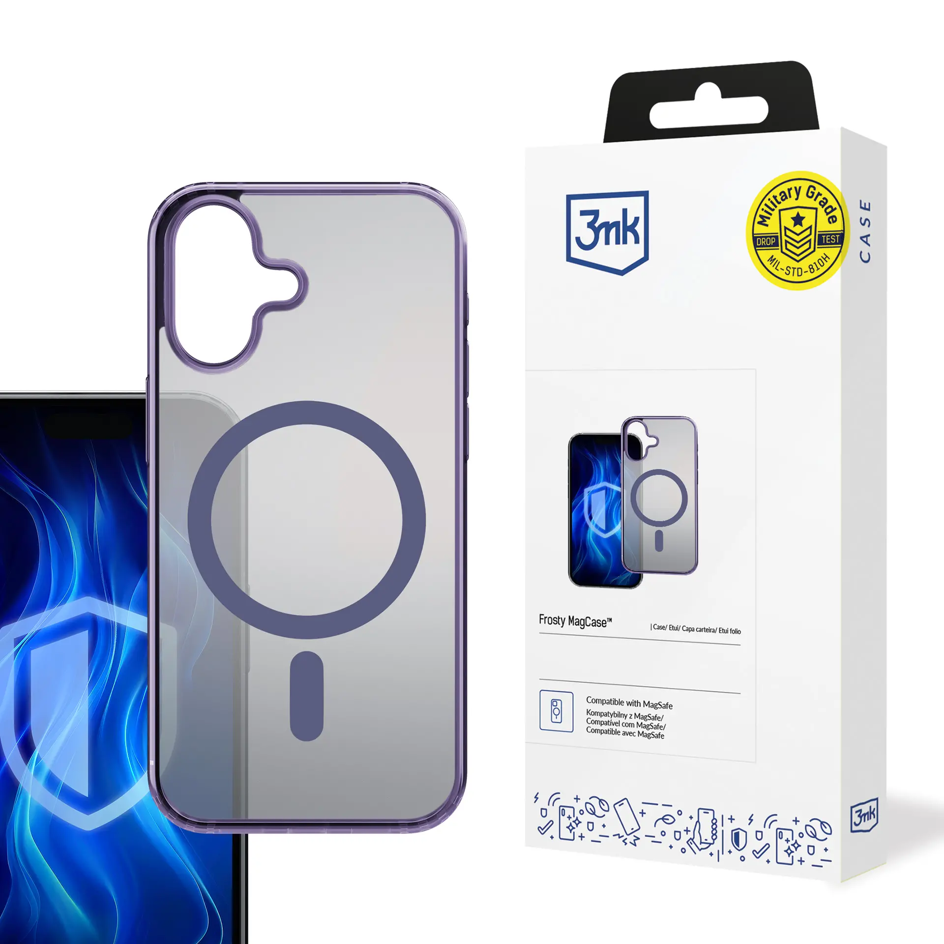 Etui 3mk Frosty MagCase do iPhone 16 Fioletowy