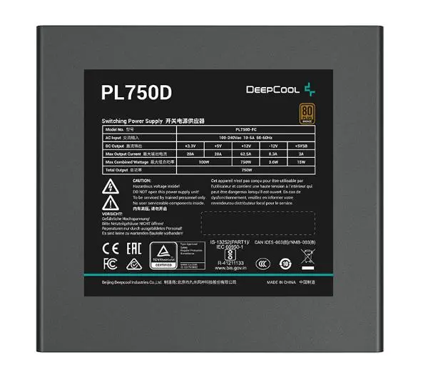 DeepCool PL750D 750W 80+ Bronze Czarny