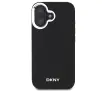 Etui DKNY Plain Silver Logo MagSafe do iPhone 16 Czarny