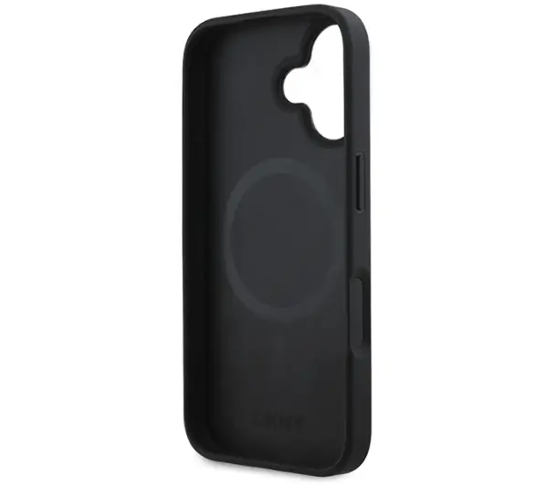 DKNY Plain Silver Logo MagSafe do iPhone 16 Czarny