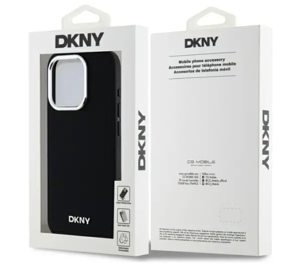 DKNY Plain Logo MagSafe do iPhone 15 Pro Max Czarny