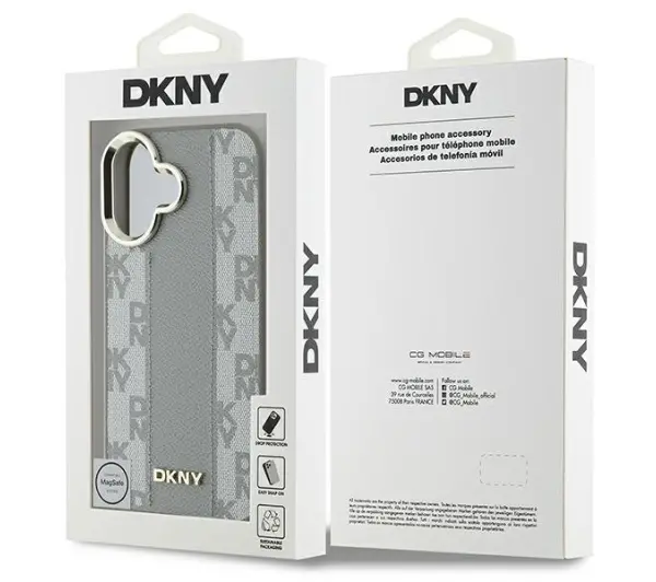 DKNY Checkered Pattern MagSafe do iPhone 16 Beżowy