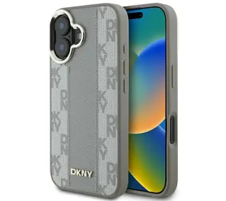 DKNY Checkered Pattern MagSafe do iPhone 16 Beżowy
