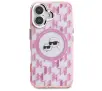 Etui Karl Lagerfeld IML Monogram Karl&Choupette Head MagSafe do iPhone 16 Różowy