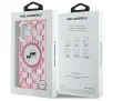 Etui Karl Lagerfeld IML Monogram Karl&Choupette Head MagSafe do iPhone 16 Różowy