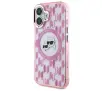 Etui Karl Lagerfeld IML Monogram Karl&Choupette Head MagSafe do iPhone 16 Różowy