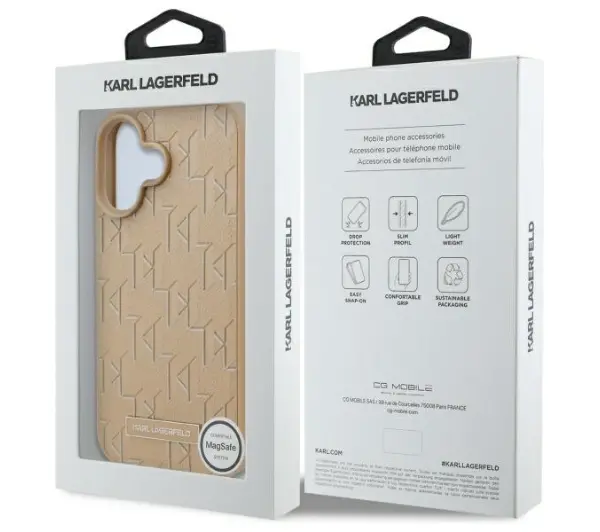 Karl Lagerfeld Hot Stamp MagSafe do iPhone 16 Beżowy