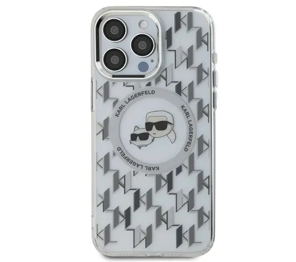 Karl Lagerfeld IML Monogram Karl&Choupette do iPhone 15 Pro Przezroczysty