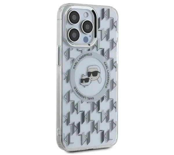 Karl Lagerfeld IML Monogram Karl&Choupette do iPhone 15 Pro Przezroczysty