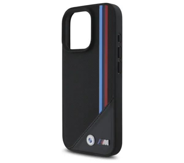 BMW M Meshed Tricolor Stripes MagSafe do iPhone 16 Pro Max Czarny