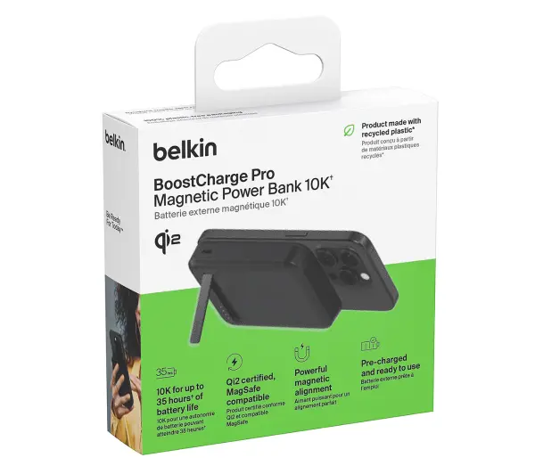 Belkin BPD008BTBK BoostCharge Pro Magnetic 10000mAh,15W Qi2, MagSafe Czarny - ⚡ EURO HIT CENOWY! ⚡ - Kup na Raty - RRSO 0%