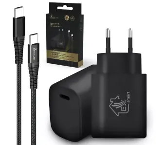 Ładowarka sieciowa Extralink Smart Life USB-C 18W + kabel USB-C do USB-C
