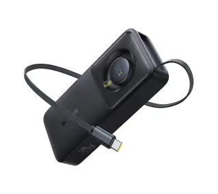 Baseus Free2Pull 10000mAh 30W Wbudowany kabel Czarny