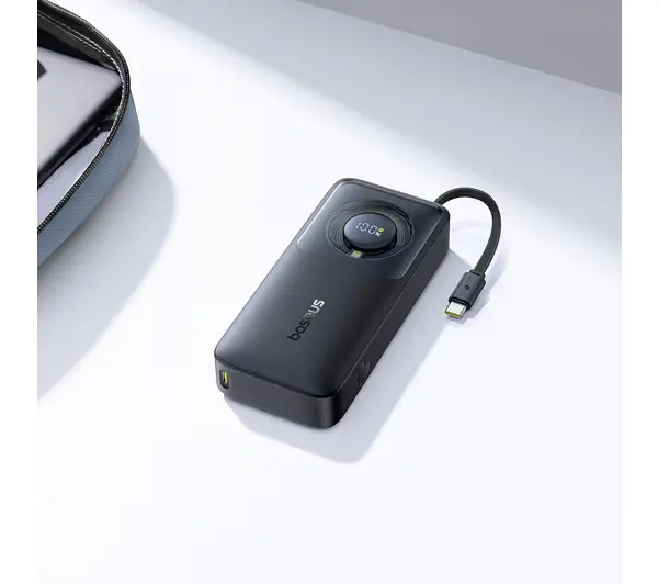 Baseus Free2Pull 10000mAh 30W Wbudowany kabel Czarny