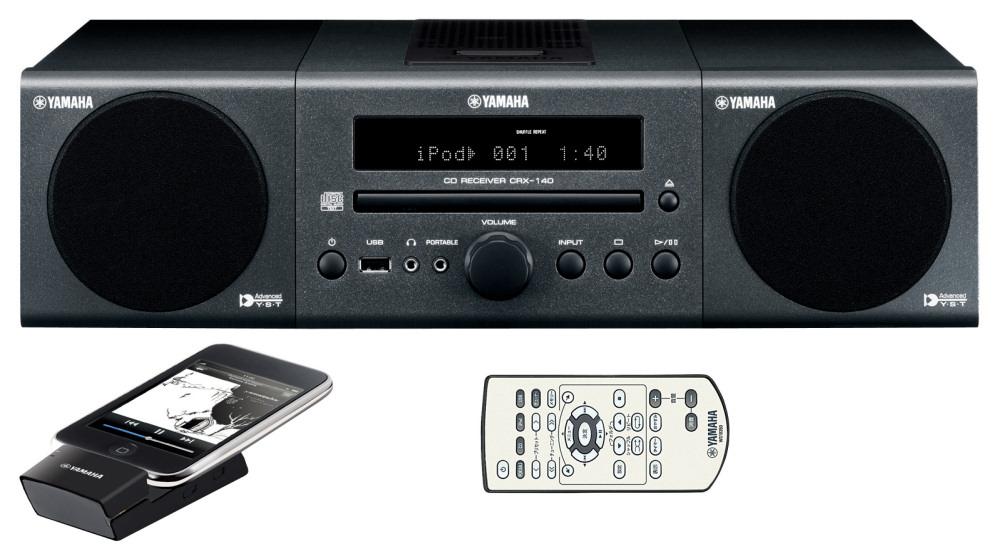 Wieża Yamaha MCR-140 + nadajnik do iPoda (ciemnoszary)