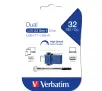 PenDrive Verbatim Dual 32GB USB 3.2 Typ C / USB 3.2 Czarno-niebieski