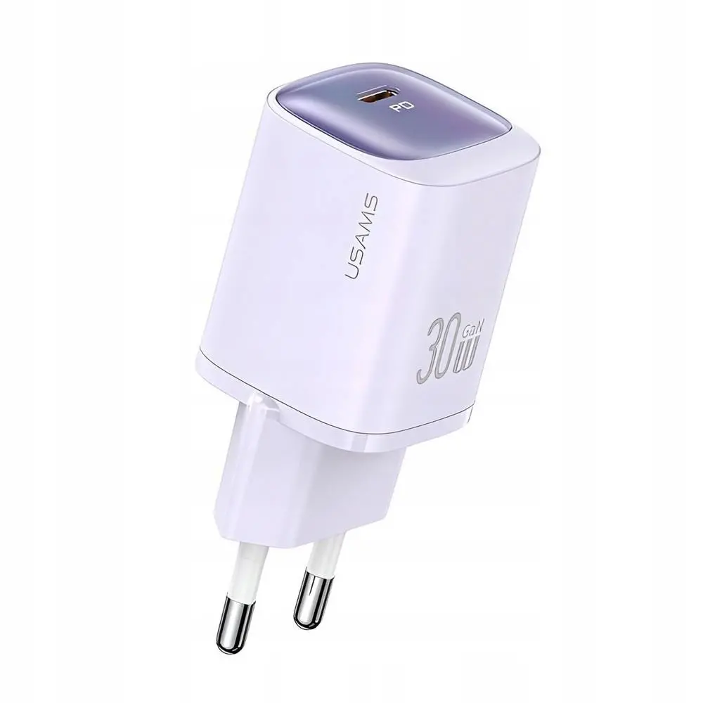 Ładowarka sieciowa USAMS 30W GaN USB-C Fast Charging HC Series Fioletowy