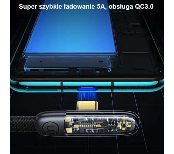 USAMS USB-C do USB-C PD 100W Fast Charging Iceflake Series 2m Biały