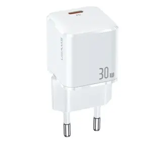 USAMS 1xUSB-C T45 mini 30W PD3.0 Fast Charging Biały