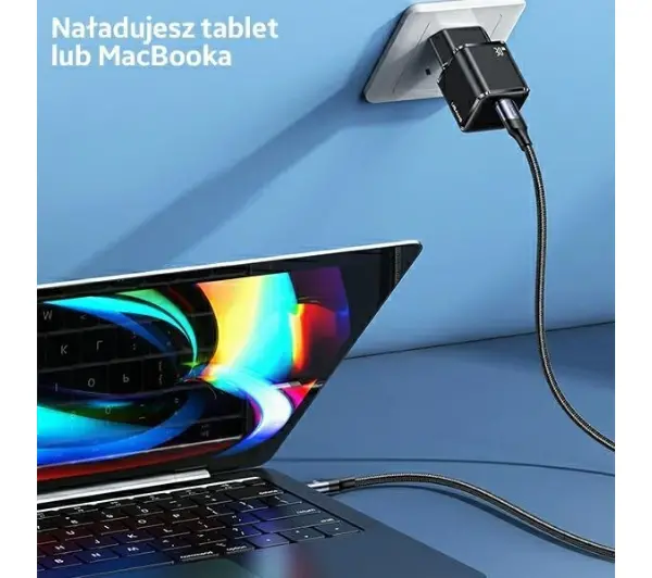 USAMS 1xUSB-C T45 mini 30W PD3.0 Fast Charging Biały